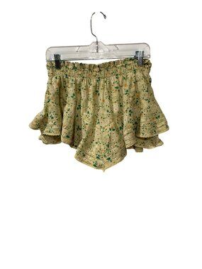 Aerie Rock n Ruffle Yellow Skort Womens Size S Elastic Waist Lightweight